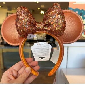 Disney Peach Punch sequins Minnie Mouse ears headband